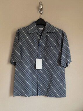 NWT Authentic Burberry Check Cotton Shirt sz M
